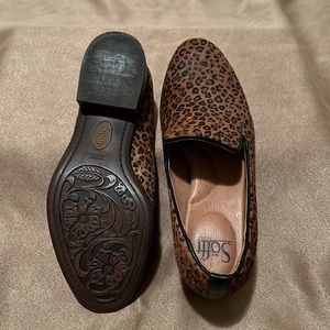 Sofft Real cow Fur Leopard Print Loafers